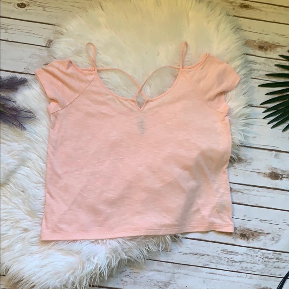 Juniors Mudd Light Pink Cold Shoulder Blouse - Picture 3 of 3